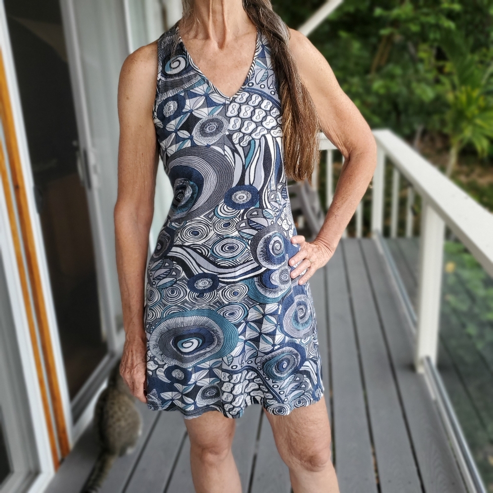 Abstract Patterned Sleeveless Dress by DHARMA